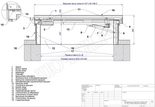 Люк для выхода на кровлю Оптимус 1000*700 Люк для выхода на кровлю Оптимус 1000*700