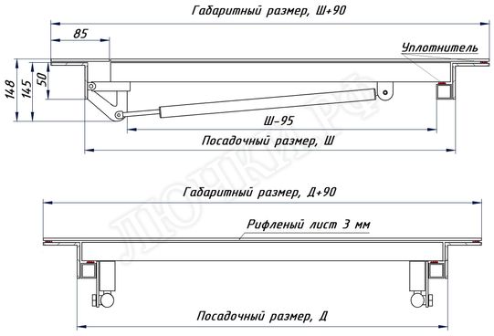 Уличный люк Дворник Уголок, алюминиевый рифленый лист 1000*2000 Уличный люк Дворник Уголок, алюминиевый рифленый лист 1000*2000