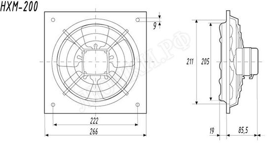 Вытяжной вентилятор HXM 200 Вытяжной вентилятор HXM 200